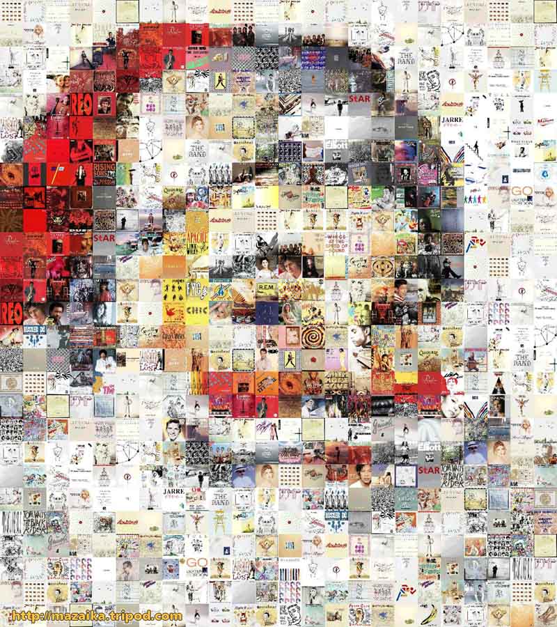 Santa made of music albums cover